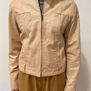 Women's Pink leather Jacket medium